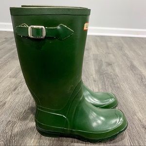 L.L Bean Willie Green Tall Rain Boots Size 8